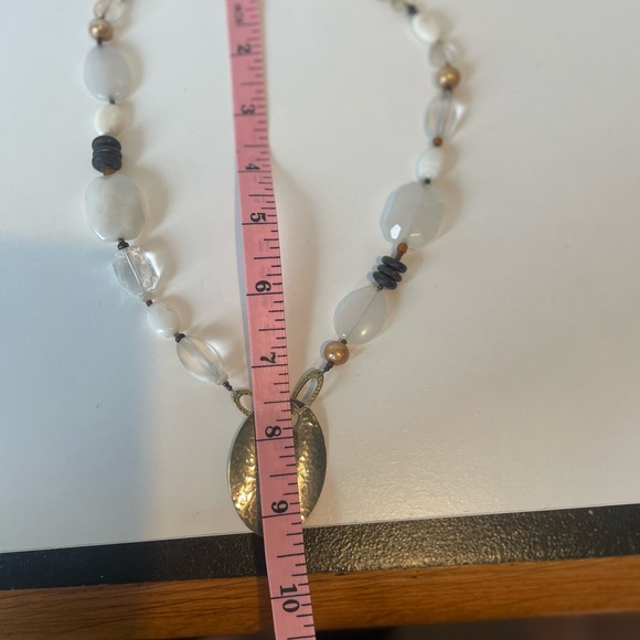 Silpada Necklace with Jade, mother of pearl, shell, and sterling silver 18” - Picture 11 of 12